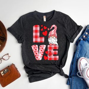 Gnome Love Valentine is Day Heart in Pink Buffalo Plaid