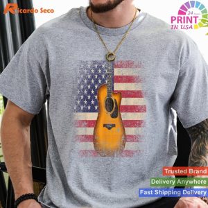 Guitar 4th of July Gift American Flag USA - Country Music T-shirt
