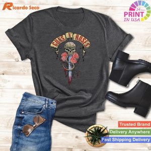 Guns N' Roses Dagger Skull T-Shirt Rock Out with a Edgy Skull Design
