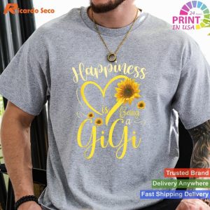 Happiness Is Being A Gigi - Sunflower Mother's Day Grandma Tee