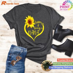 Happiness Is Being A Nana - Sunflower Lover Grandma Cute Shirt
