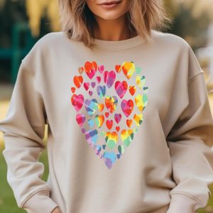 Hearts in Tie Dye Valentine is Day Style for Women Girls & Toddlers