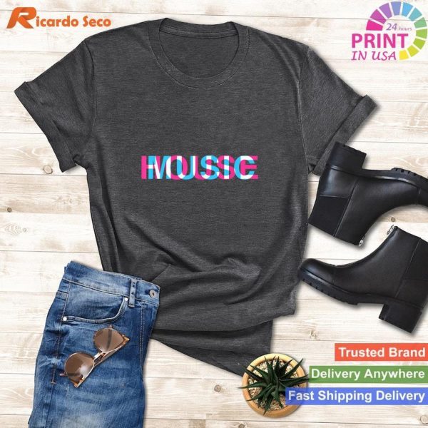House Music Glitch Optical Illusion - EDM Rave DJ T-shirt