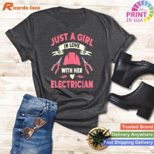 Humorous Electrician Gifts for Men Electrical Design T-Shirt
