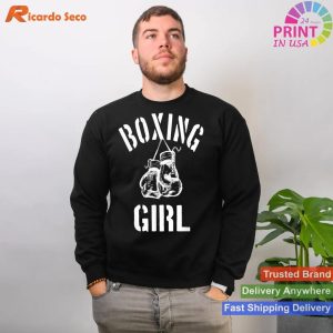 Humorous Vibes Funny Boxing Girl Boxing Gloves T-shirt