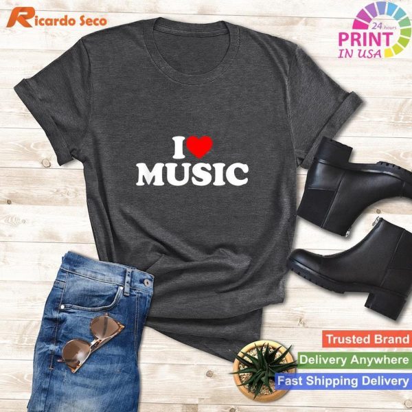 I Love Music Shirt Music Lover Shirt I Heart Music T-shirt