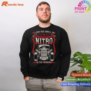 I Love The Smell Of Nitro, Retro Hot Rod Racing Car T-shirt