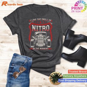 I Love The Smell Of Nitro, Retro Hot Rod Racing Car T-shirt