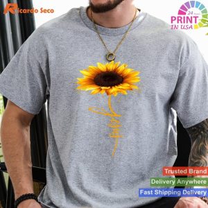 Inspirational Jesus Sunflower Gift - God, Christian Flower Tee