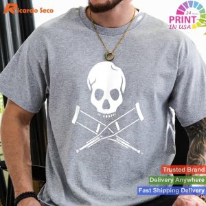 Jackass Skull And Crutches Logo Tee Bold and Recognizable Logo Design