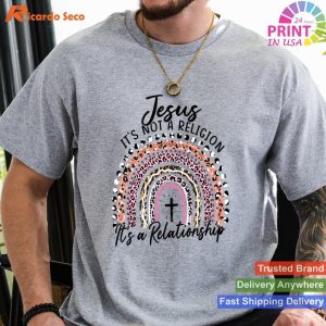 Jesus - It's Not a Religion, It's a Relationship in Pink Rainbow