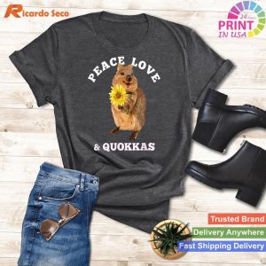 Kawaii Quokka Spread Peace and Love with a Cute Sunflower Touch