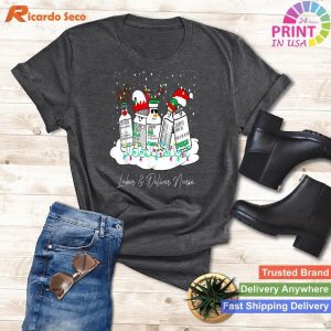 Labor And Delivery Nurse Christmas Mother Baby Nurse Holiday Tee
