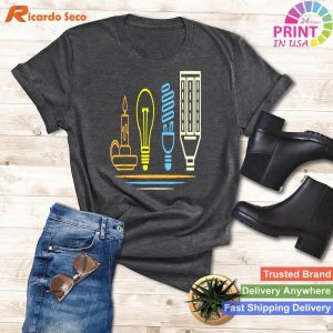 Light Bulb and Electricity Funny Electrician Engineer T-shirt