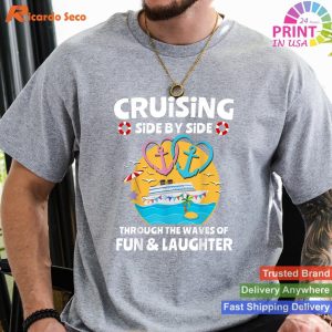 Love Afloat Romantic Cruising Husband-Wife Ship Couple T-shirt