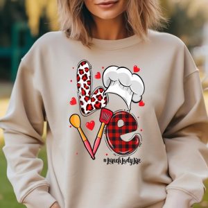Lunch Lady Love A Fun Valentine is Day Gift Tee