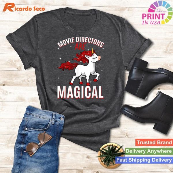 Magical Movie Director T-Shirt - Unicorn Design for Filmmakers
