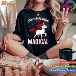 Magical Movie Director T-Shirt - Unicorn Design for Filmmakers