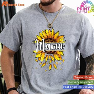 Mama With Yellow Sunflower - Floral Graphic for Mother's Day