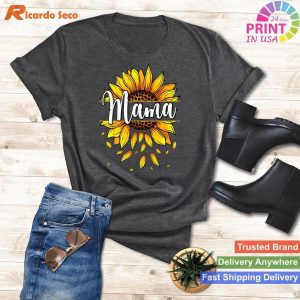 Mama With Yellow Sunflower - Floral Graphic for Mother's Day