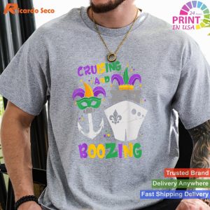 Mardi Gras Cruise Style Cruising and Boozing T-shirt for Women