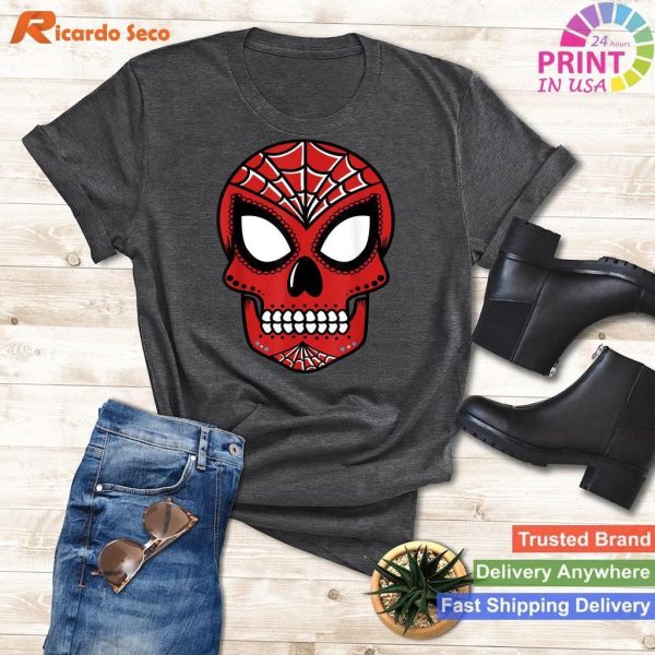 Marvel Spider-Man Sugar Skull T-shirt Spidey in Day of the Dead Style