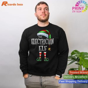 Matching Family Electrician Elf Christmas T-Shirt
