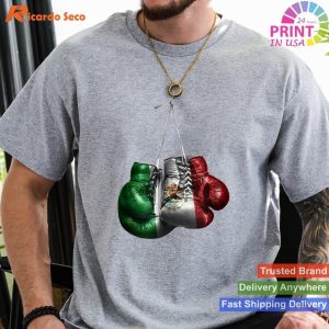 Mexican Pride Boxing Gloves T-Shirt - Mexico Vintage Flag Shirt T-shirt