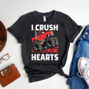 Monster Truck Love I Crush Heart Valentine is Tee for Boys