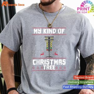 My Kind Of Christmas Tree Drag Racing Funny Xmas Racer T-shirt