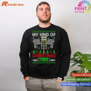 My Kind Of Christmas Tree Drag Racing Ugly Xmas Mens T-shirt