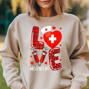 Nurse Hearts & Stethoscope A Valentine is Day Gift Tee