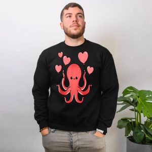Octopus Hearts Adorable Valentine is Day Balloons Tee