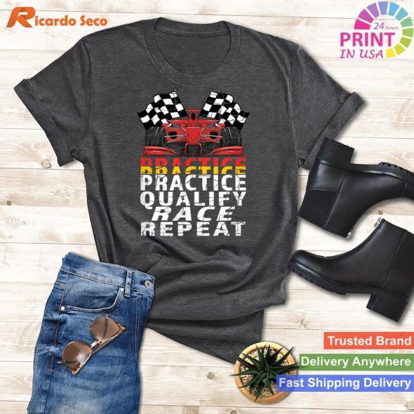 Open Wheel Formula Racing Car Practice Qualify Race Vintage T-shirt