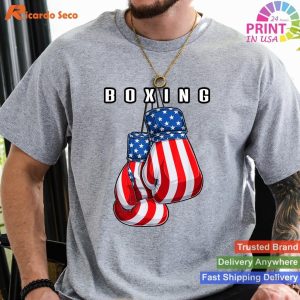 Patriotic Pride Boxing USA American Flag Boxing Gloves T-shirt