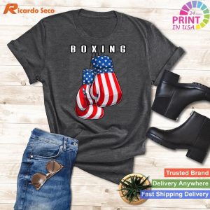 Patriotic Pride Boxing USA American Flag Boxing Gloves T-shirt