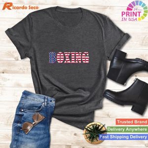 Patriotic Punch Boxing American Flag - Elevate Your Style with This Boxing T-shirt