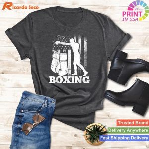Patriotic Punch Boxing Fighter - American Flag Martial Arts Boxing T-shirt
