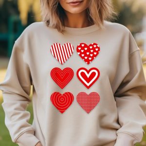 Pattern of Hearts A Couple is Cute Valentine is Day Tee