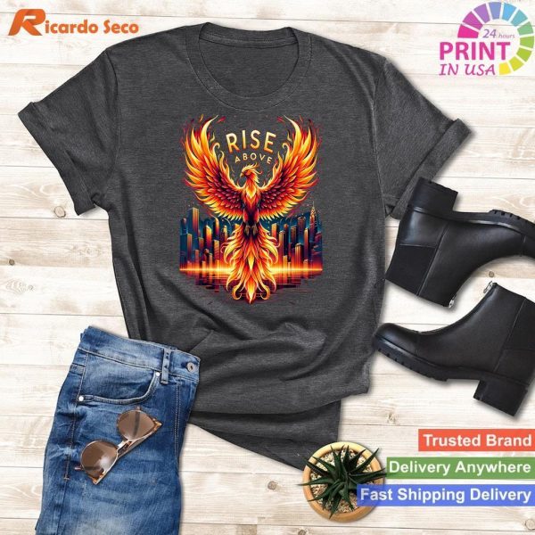 Phoenix Fire - Mythical Bird Inspirational Motivational Tee