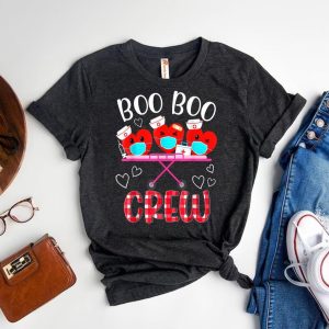 Plaid Boo Boo Crew Valentine is Nurse with Heart & Mask