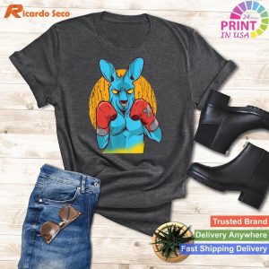 Playful Punch Boxing Kangaroo - Funny Cartoon Style Graphic T-shirt