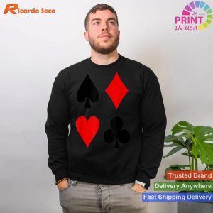 Playing Card Suits Clubs Hearts Spades Diamonds Poker T-shirt