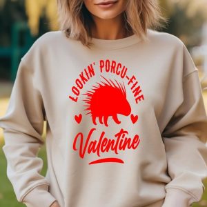 Porcupine Puns A Quirky Valentine is Day Tee