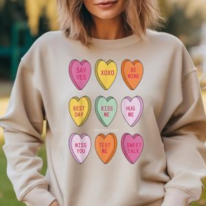 Retro Candy Hearts Trendy Valentine is Tee for Women & Girls