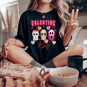 Retro Horror Valentine Vibes A Unique Valentine is Day Tee
