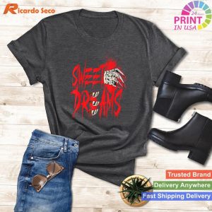 Scary Horror Movie 'Sweet Dreams' T-Shirt - Blood-Themed Design