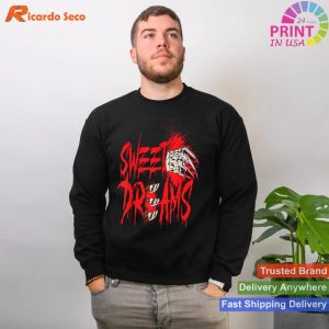 Scary Horror Movie 'Sweet Dreams' T-Shirt - Blood-Themed Design