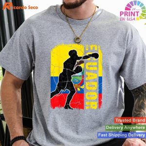 Show Your Team Spirit Ecuadorian Boxing Team Ecuador Flag Boxing Gloves T-shirt