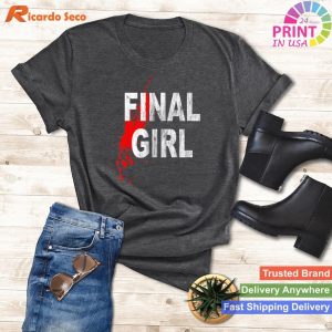 Slasher Film Enthusiast T-Shirt - Final Girl Horror Movie Design
